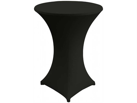 Ståbord med stretchöverdrag, 80cm ø, svart